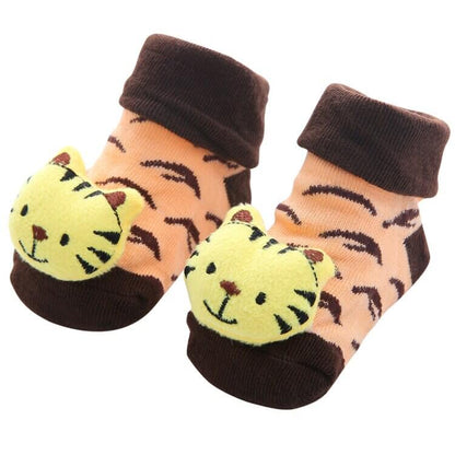 0-1 Years Spring Autumn Soft Cotton Baby Girls Socks Newborn Cartoon Animal Baby Socks Infant Baby Boy Sock Anti Slip Floor Sock - Amazhona 