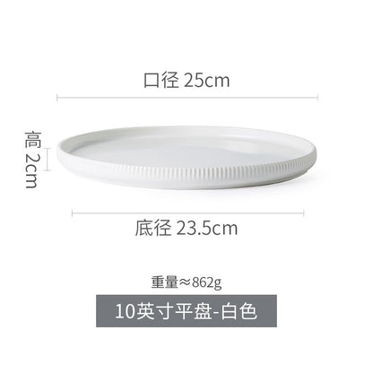 Nordic Ceramic Tableware Matte Glazed Japanese Style Ins Style Dishes Sets Salad Soup Bowl Flat Plate Dinnerware - Amazhona 