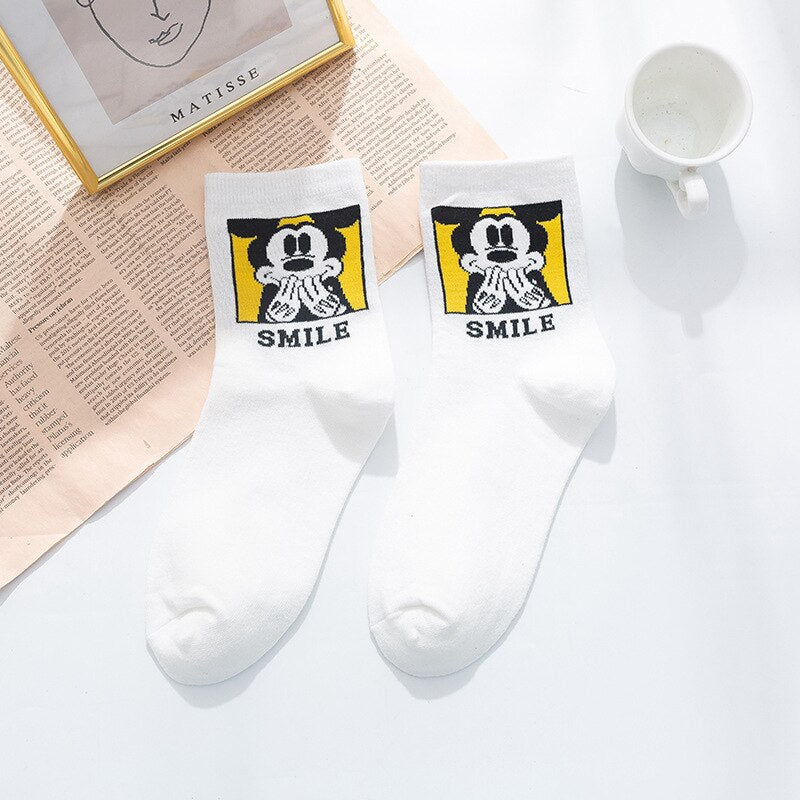 Summer Casual Cute Women Socks Animal Cartoon Mouse Duck Socks Cotton Funny Socks Size 35-40 - Amazhona 