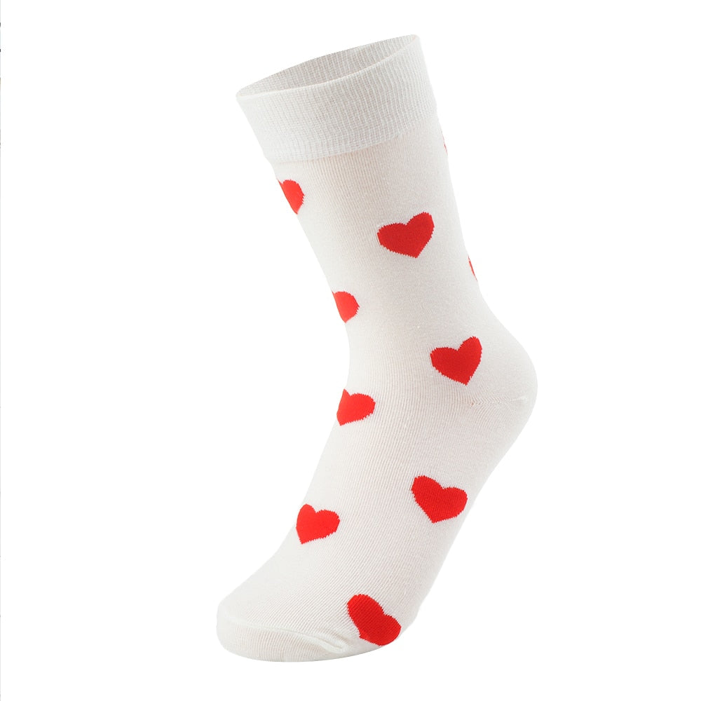 New Women Socks Cute Love With Heart Cotton Harajuku Vintage Happy Female Dots Heart Socks Calzini Primavera Socks Woman - Amazhona 