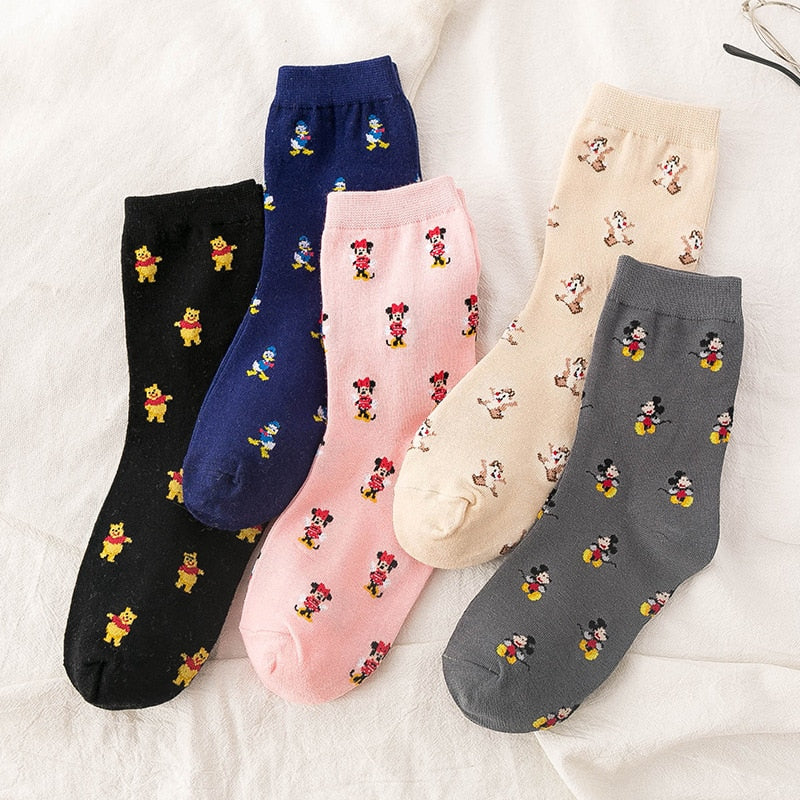 Summer Casual Cute Women Socks Animal Cartoon Mouse Duck Socks Cotton Funny Socks Size 35-40 - Amazhona 