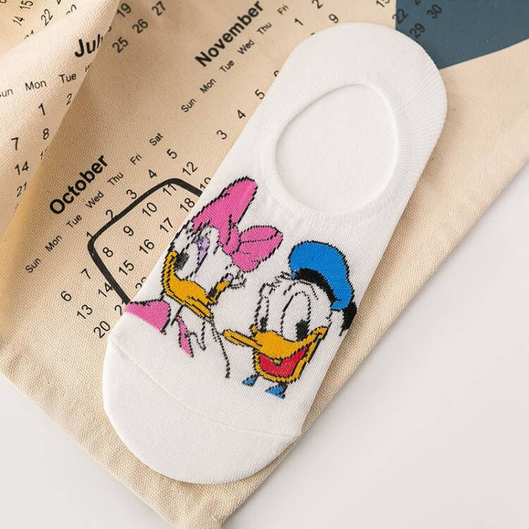 Disney 1pair women Boat socks Mickey cute cartoon Japanese Korean sweet cotton socks spring and summer wild short tube socks - Amazhona 