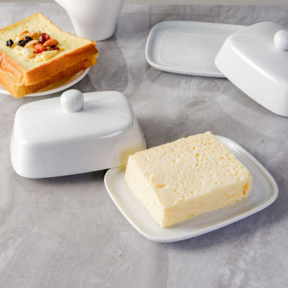 Kitchen Butter Box With Lid Butter Dishes Plates For Food Butter Preserver Food Storage Tray Household Ceramic Dishes Container - Amazhona 