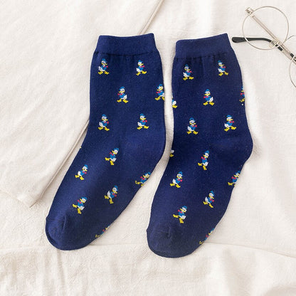 Summer Casual Cute Women Socks Animal Cartoon Mouse Duck Socks Cotton Funny Socks Size 35-40 - Amazhona 