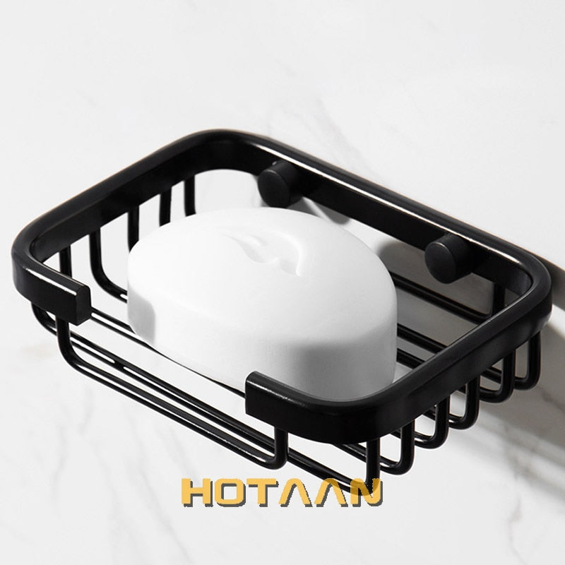 HOTAAN Soap Dishes Soap Basket Wall Mounted Soap Dish Bathroom Accessories Bathroom Furniture Toilet Balcony Glass Soap Holder - Amazhona 