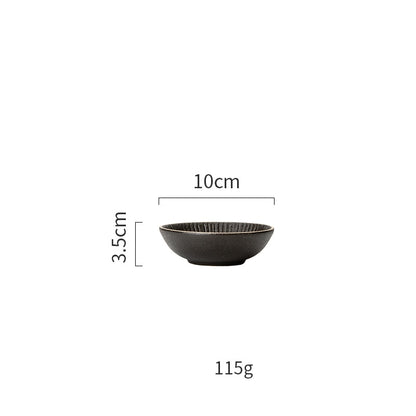 Phnom Penh Household Kitchen Tableware European Creative Steak Plate Black Ceramic Dishes Spoon  Bowl Dish Flatware Set - Amazhona 