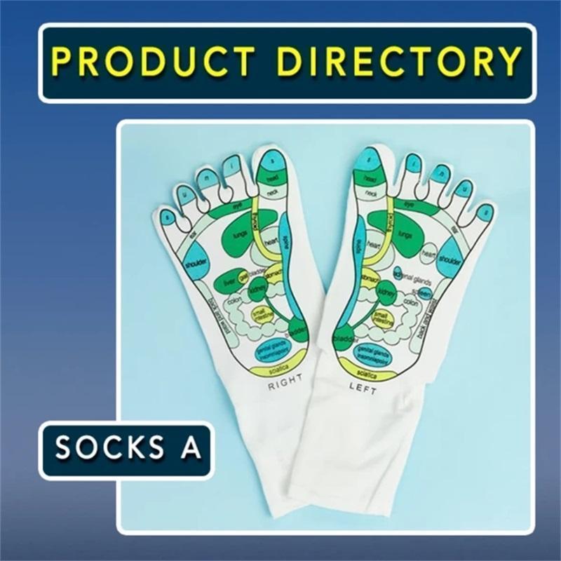 2PCS Foot Massage Foot Point Diagram Acupoint Socks Acupressure Reflexology Socks Yoga Foot Massage Socks With Massage Sticks - Amazhona 