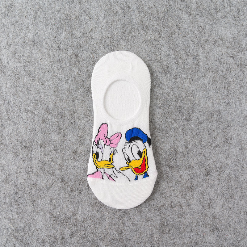 Disney Cartoon Short Socks Slipper Stitch Boat Socks Printed Happy Invisible Summer Mickey Mouse Women Cotton Socks - Amazhona 