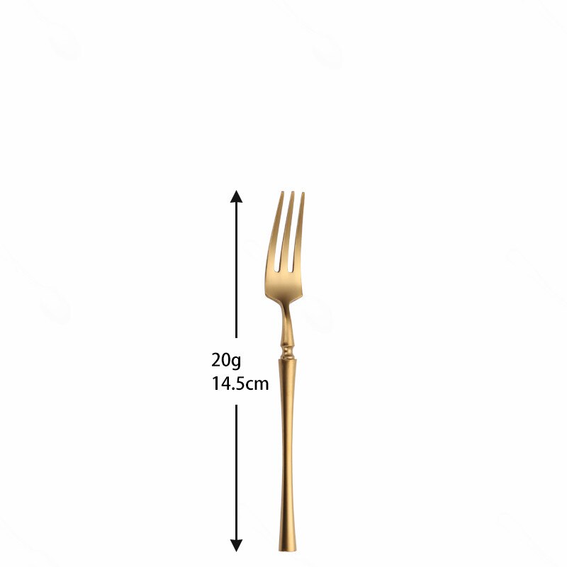 Matte Cutlery Set Gold Forks Spoons Knives Cutlery Set Stainless Steel Gold Steel Cutlery Set Silverware Set with Cake Fork - Amazhona 