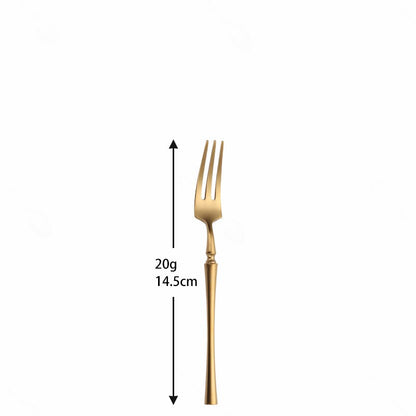 Matte Cutlery Set Gold Forks Spoons Knives Cutlery Set Stainless Steel Gold Steel Cutlery Set Silverware Set with Cake Fork - Amazhona 