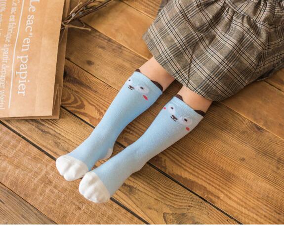 Baby Girls Socks legs warm Fox print Cotton sokken Character Knee Socks Kid Clothing unisex Toddler Boot Socks Cartoon - Amazhona 