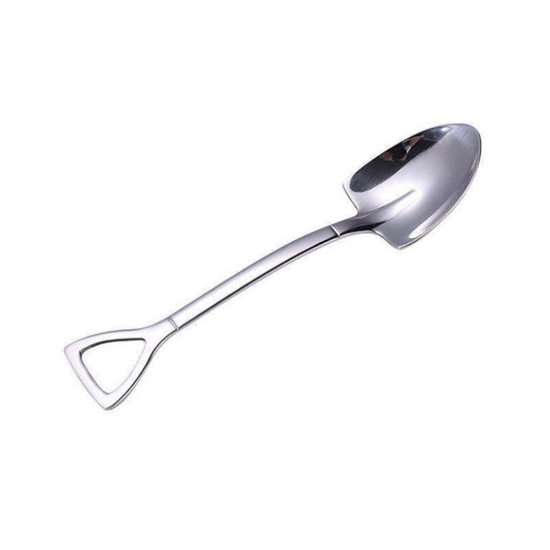 1/2Pcs Coffee Spoon Cutlery Set Stainless Steel Retro Iron Shovel Ice Cream Spoon Scoop Creative Spoon tea-spoon Tableware - Amazhona 