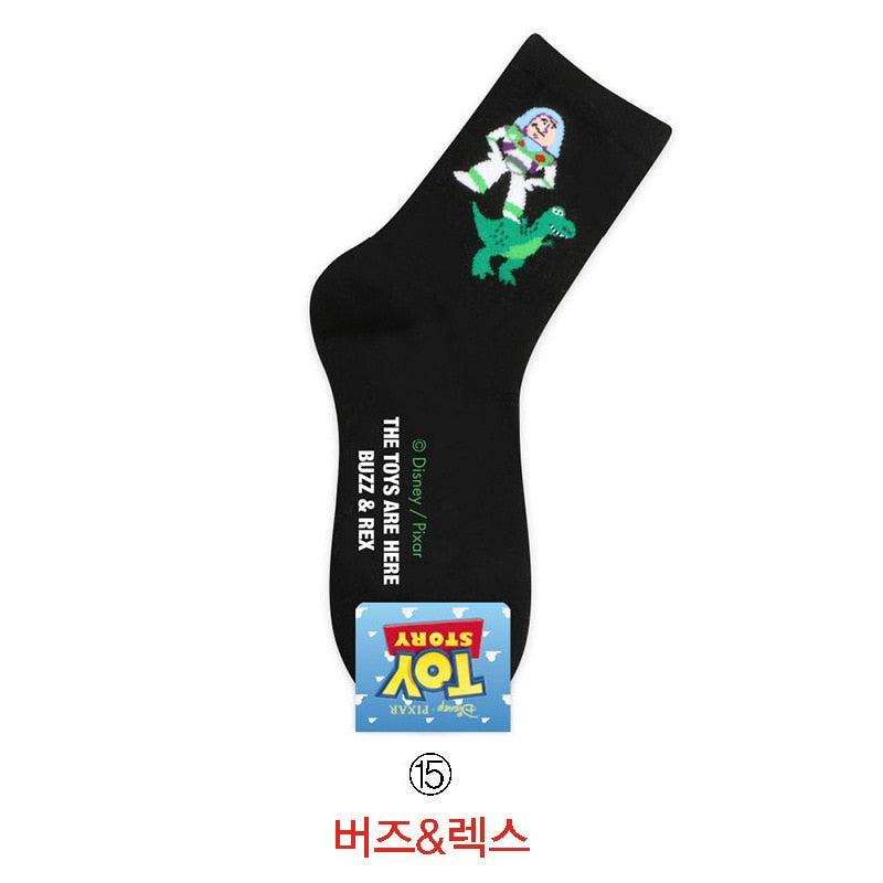 Disney Casual Ladies Socks Cartoon Minnie Mickey Donald Duck Pattern Socks Winnie The Bear In The Tube Cotton Socks - Amazhona 