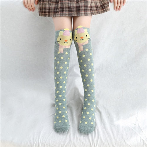 3-12Years Length Baby Girl Socks Winter Warm Cotton Socks For Girls Winter Warm Baby Girl Socks for Children Knee High Christmas - Amazhona 