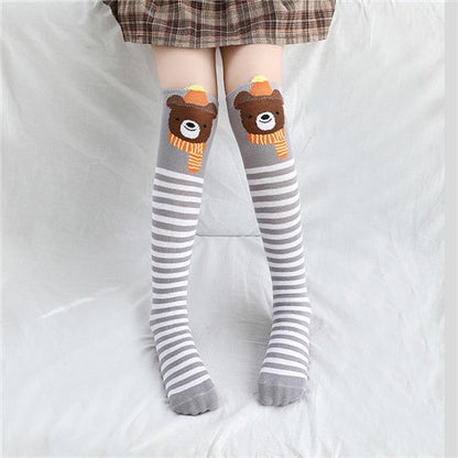 3-12Years Length Baby Girl Socks Winter Warm Cotton Socks For Girls Winter Warm Baby Girl Socks for Children Knee High Christmas - Amazhona 