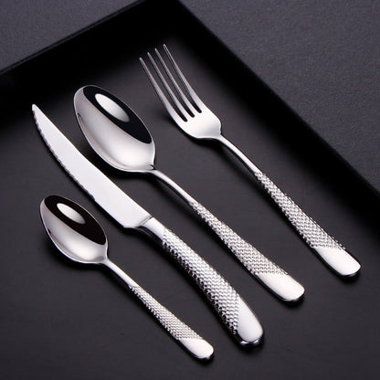 Kitchen Tableware Cutlery Set Silver Cutlery Set Stainless Steel Luxury Dinnerware Fork Spoon Knife Western Dinner Set Gold - Amazhona 