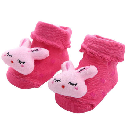 0-1 Years Spring Autumn Soft Cotton Baby Girls Socks Newborn Cartoon Animal Baby Socks Infant Baby Boy Sock Anti Slip Floor Sock - Amazhona 