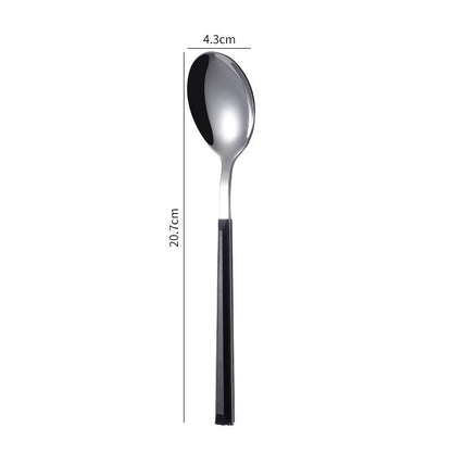 Stainless Steel Cutlery Set Western Portable Spoon Fork Knife Teaspoon Marble Handle Dinnerware Tableware Kitchen Utensils - Amazhona 