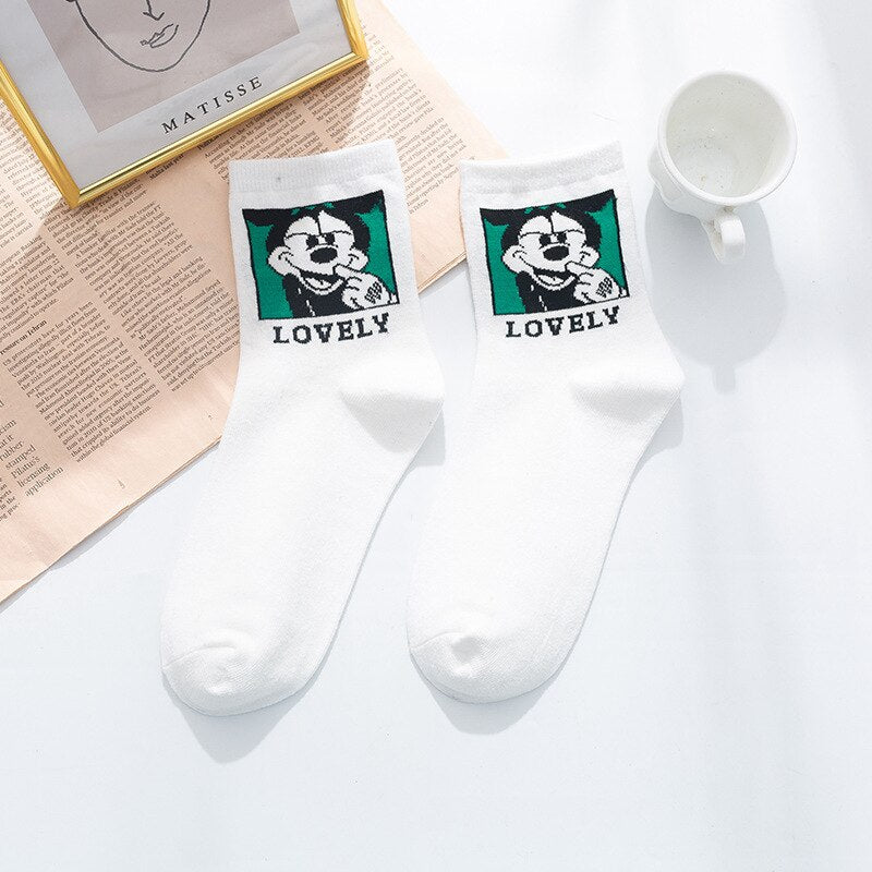 Summer Casual Cute Women Socks Animal Cartoon Mouse Duck Socks Cotton Funny Socks Size 35-40 - Amazhona 