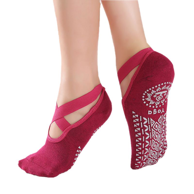 Women High Quality Bandage Yoga Socks Anti-Slip Socks Quick-Dry  Damping Pilates Ballet Socks Good Grip For Women - Amazhona 