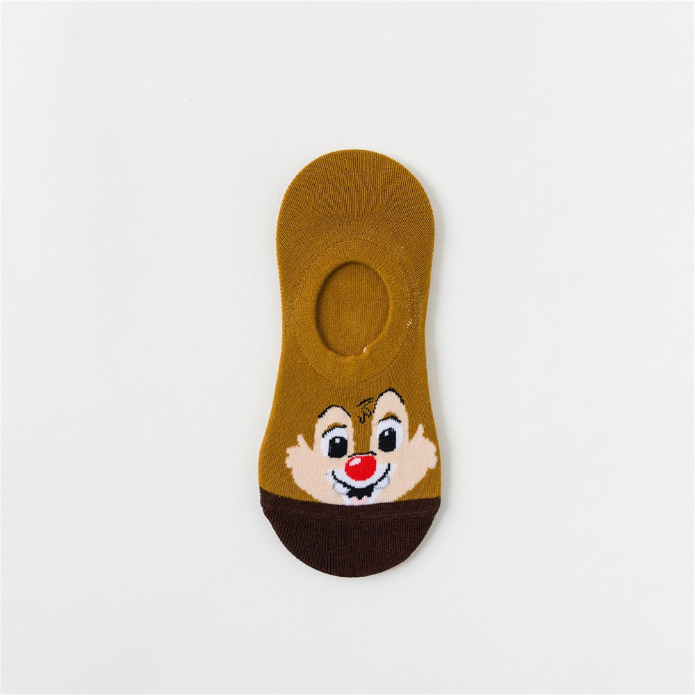 Disney Cartoon Short Socks Slipper Stitch Boat Socks Printed Happy Invisible Summer Mickey Mouse Women Cotton Socks - Amazhona 