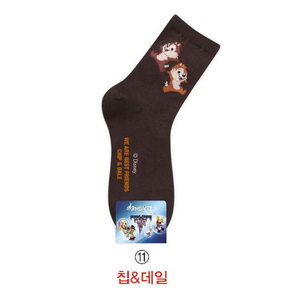 Disney Casual Ladies Socks Cartoon Minnie Mickey Donald Duck Pattern Socks Winnie The Bear In The Tube Cotton Socks - Amazhona 