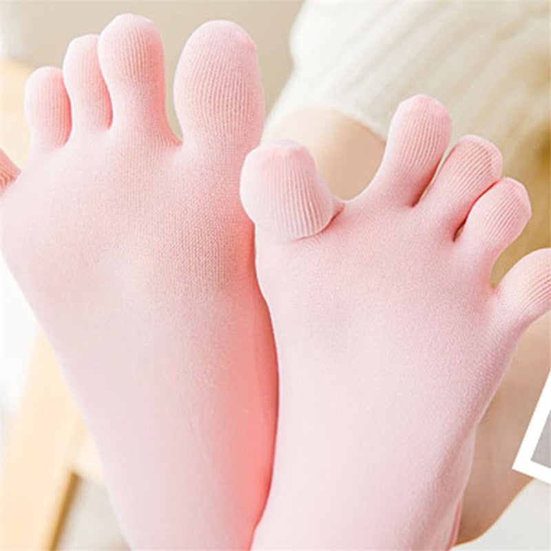 Women Summer Five-Finger Socks Ultrathin Funny Toe Invisible Sokken With Silicone Anti-Skid Breathable Anti-Friction Dropship - Amazhona 