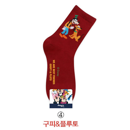 Disney Casual Ladies Socks Cartoon Minnie Mickey Donald Duck Pattern Socks Winnie The Bear In The Tube Cotton Socks - Amazhona 