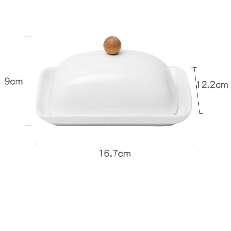 Kitchen Butter Box With Lid Butter Dishes Plates For Food Butter Preserver Food Storage Tray Household Ceramic Dishes Container - Amazhona 