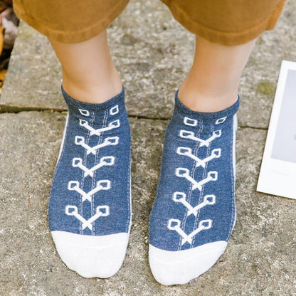 New Men Casual Socks Spring Summer Autumn Fashion Creative Denim Shoes Pattern Sock Japanese Korean Style Happy Women Sox - Amazhona 