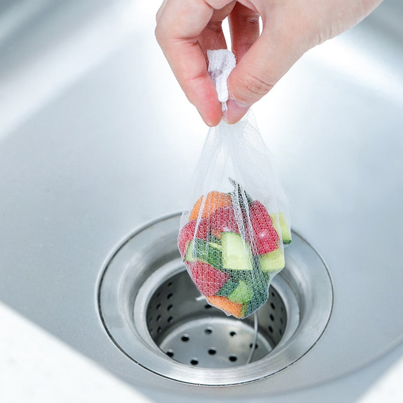 10/30/50/100pcs Kitchen Anti-Clogging Sink Filter Mesh Pots Sewer  Dishes Vegetables Washing Drain Residue Garbage Bag Strainers - Amazhona 