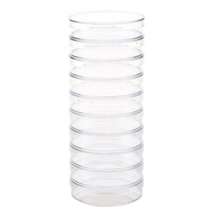 10Pcs Plastic Sterile Petri Dishes Bacteria Culture Dish with Lids 55x15mm for Laboratory Biological Scientific School Supplies - Amazhona 