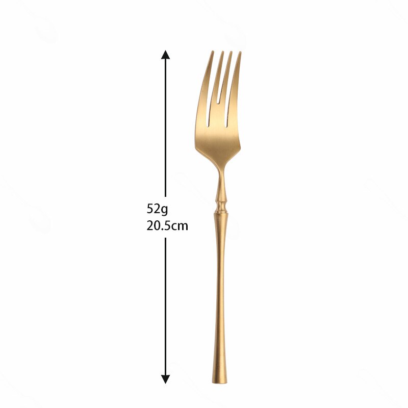 Matte Cutlery Set Gold Forks Spoons Knives Cutlery Set Stainless Steel Gold Steel Cutlery Set Silverware Set with Cake Fork - Amazhona 