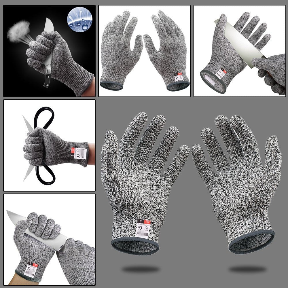 HPPE Level 5 Safety Anti Cut Gloves High-strength Industry Kitchen Gardening Anti-Scratch Anti-cut Glass Cutting Multi-Purpose - Amazhona 