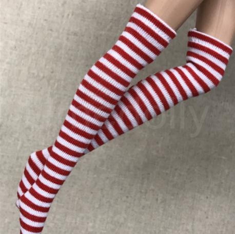 1 Pair Fashion Stripe Blyth Doll Stocking Suitable for Licca, Azone, Momoko, OB, Barbies 1/6 Doll Socks Clothes Accessories - Amazhona 