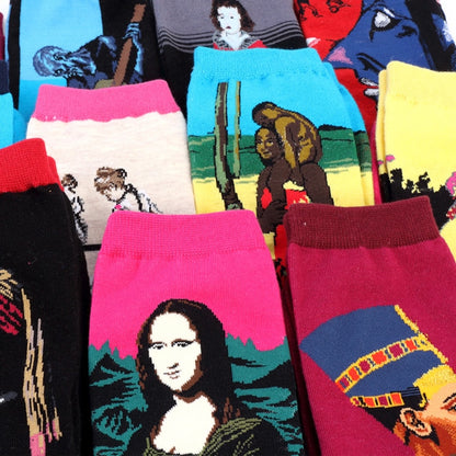 Hot Dropshipping Autumn winter Retro Women New Art Van Gogh Mural World Famous Oil Painting Series Men Socks Funny Socks - Amazhona 