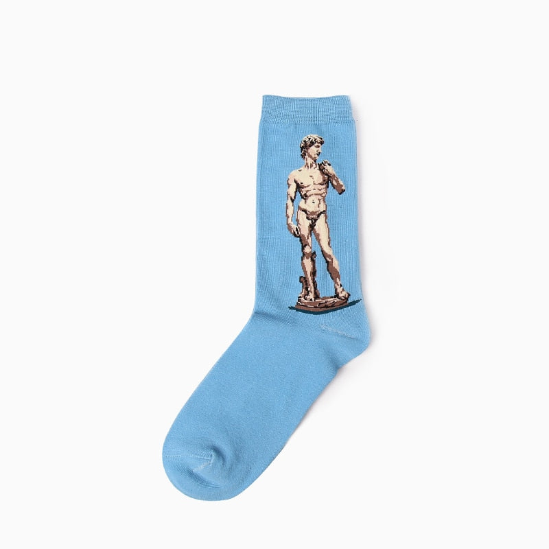 Hot Dropshipping Autumn winter Retro Women New Art Van Gogh Mural World Famous Oil Painting Series Men Socks Funny Socks - Amazhona 