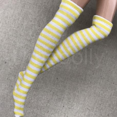 1 Pair Fashion Stripe Blyth Doll Stocking Suitable for Licca, Azone, Momoko, OB, Barbies 1/6 Doll Socks Clothes Accessories - Amazhona 