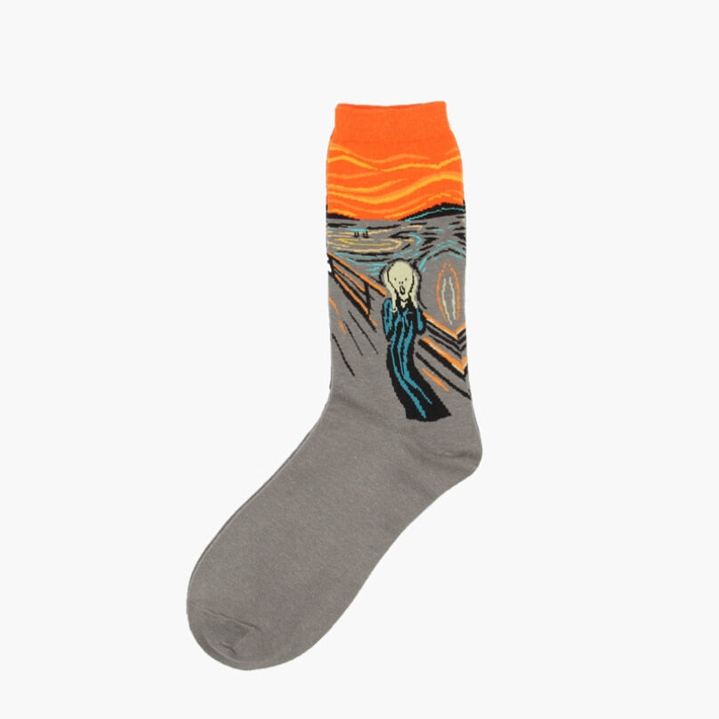 Hot Dropshipping Autumn winter Retro Women New Art Van Gogh Mural World Famous Oil Painting Series Men Socks Funny Socks - Amazhona 