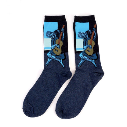 Hot Dropshipping Autumn winter Retro Women New Art Van Gogh Mural World Famous Oil Painting Series Men Socks Funny Socks - Amazhona 