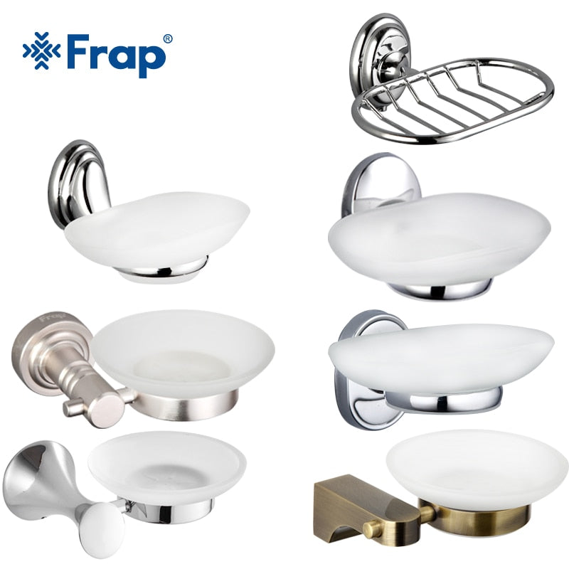 FRAP Soap Dishes Soap Basket Wall Mounted Soap Dish Bathroom Accessories Bathroom Furniture Toilet Balcony Glass Soap Holder - Amazhona 