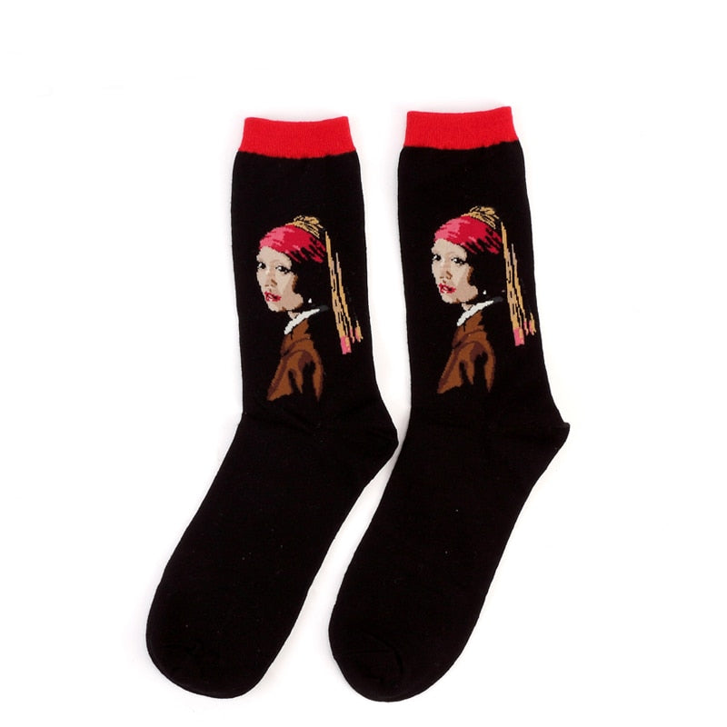 Hot Dropshipping Autumn winter Retro Women New Art Van Gogh Mural World Famous Oil Painting Series Men Socks Funny Socks - Amazhona 