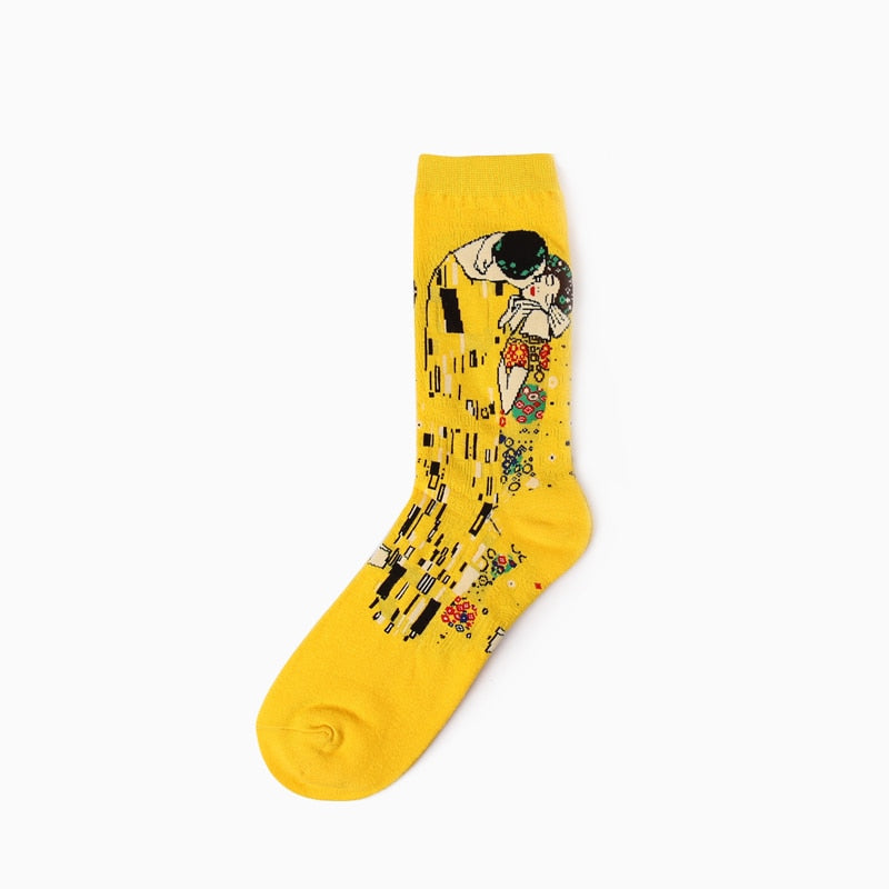 Hot Dropshipping Autumn winter Retro Women New Art Van Gogh Mural World Famous Oil Painting Series Men Socks Funny Socks - Amazhona 