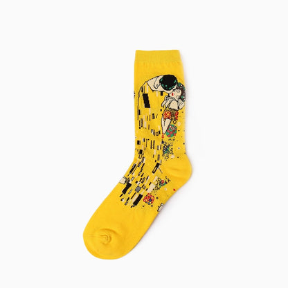 Hot Dropshipping Autumn winter Retro Women New Art Van Gogh Mural World Famous Oil Painting Series Men Socks Funny Socks - Amazhona 