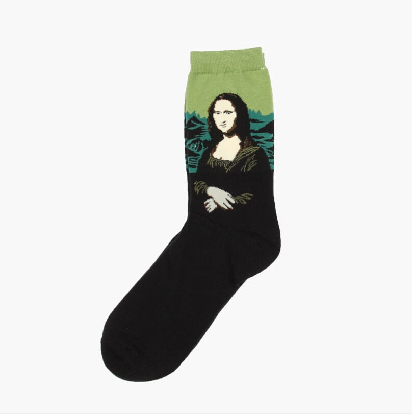 Hot Dropshipping Autumn winter Retro Women New Art Van Gogh Mural World Famous Oil Painting Series Men Socks Funny Socks - Amazhona 