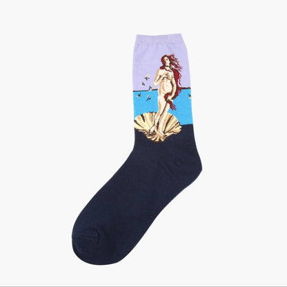 Hot Dropshipping Autumn winter Retro Women New Art Van Gogh Mural World Famous Oil Painting Series Men Socks Funny Socks - Amazhona 