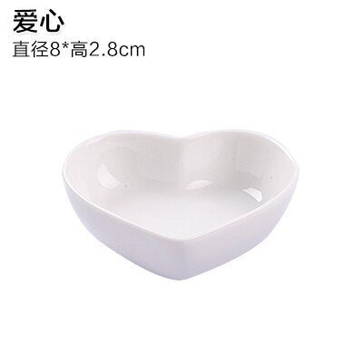 1pc Japanese White Ceramic Dishes Kitchen Seasoning Sauce Vinegar Multi-dish Hotpot Plates - Amazhona 