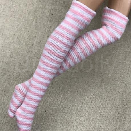 1 Pair Fashion Stripe Blyth Doll Stocking Suitable for Licca, Azone, Momoko, OB, Barbies 1/6 Doll Socks Clothes Accessories - Amazhona 