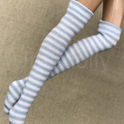 1 Pair Fashion Stripe Blyth Doll Stocking Suitable for Licca, Azone, Momoko, OB, Barbies 1/6 Doll Socks Clothes Accessories - Amazhona 