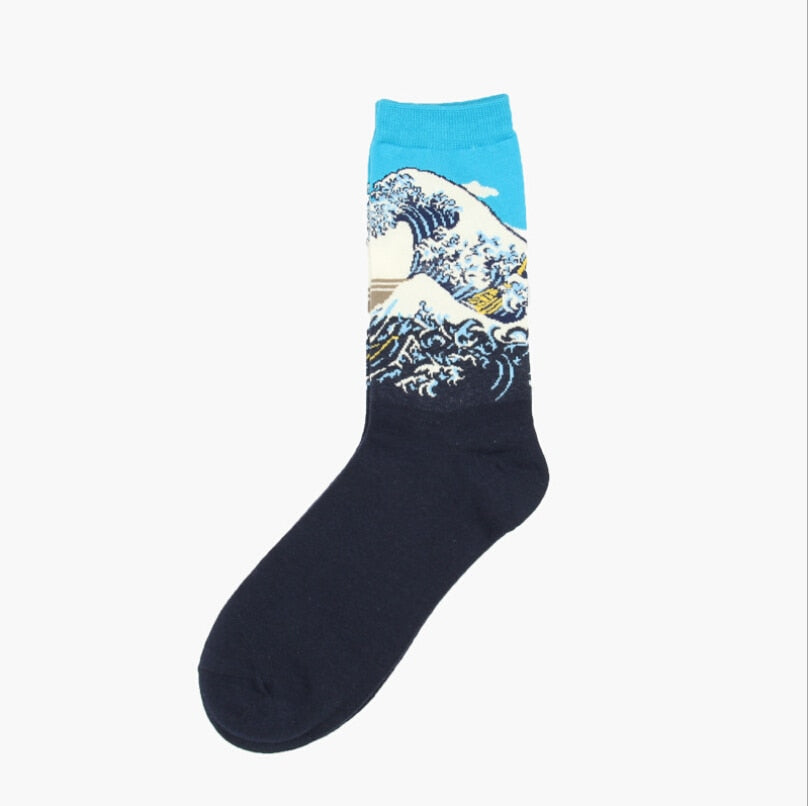 Hot Dropshipping Autumn winter Retro Women New Art Van Gogh Mural World Famous Oil Painting Series Men Socks Funny Socks - Amazhona 